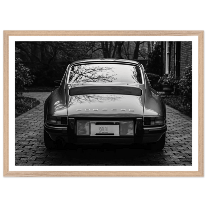 Vintage Porsche 911 Black and White Wall Art - The Trendy Art