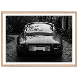 Vintage Porsche 911 Black and White Wall Art - The Trendy Art