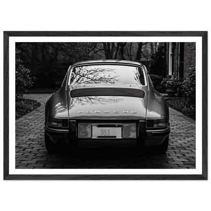 Vintage Porsche 911 Black and White Wall Art - The Trendy Art