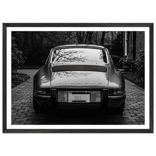 Vintage Porsche 911 Black and White Wall Art - The Trendy Art