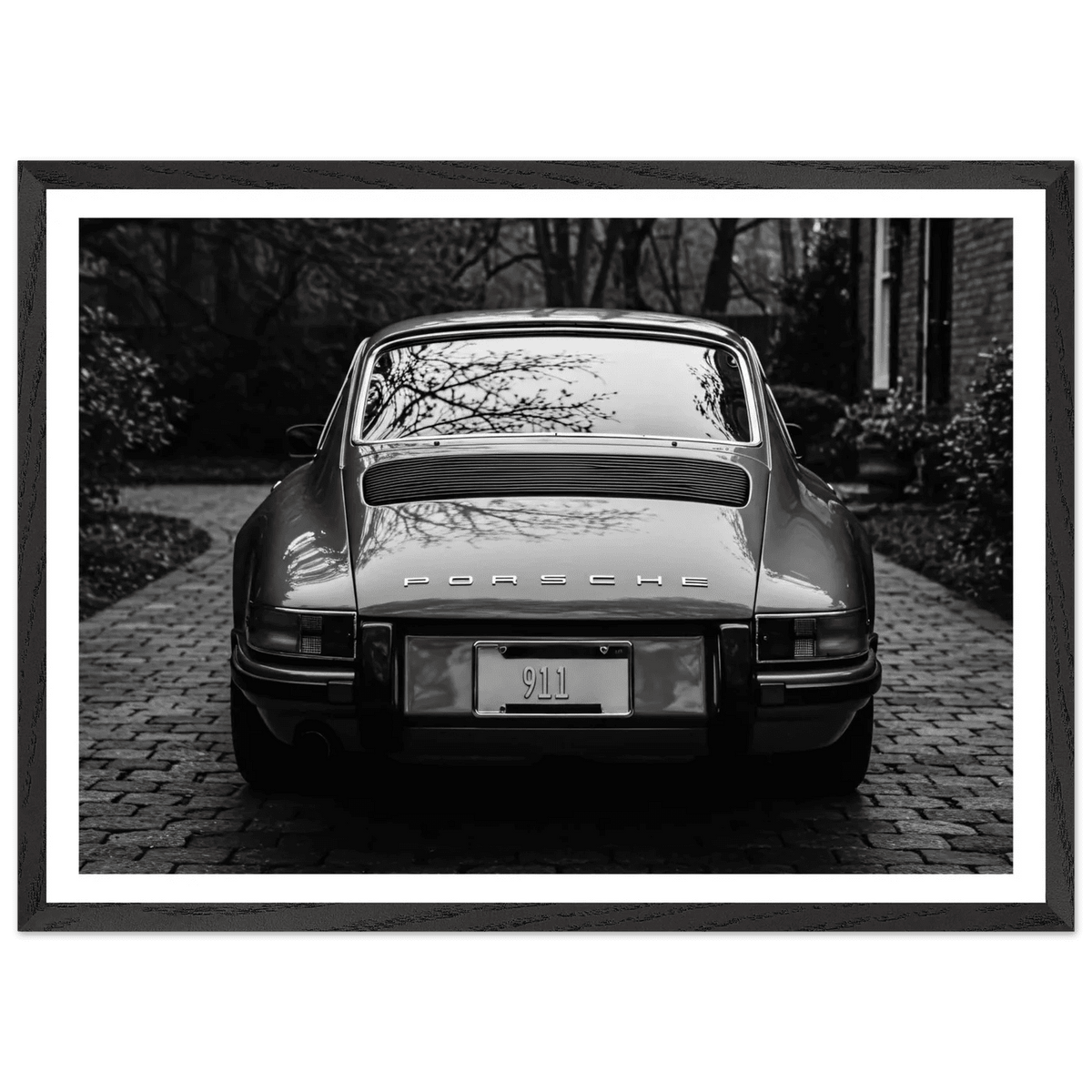 Vintage Porsche 911 Black and White Wall Art - The Trendy Art