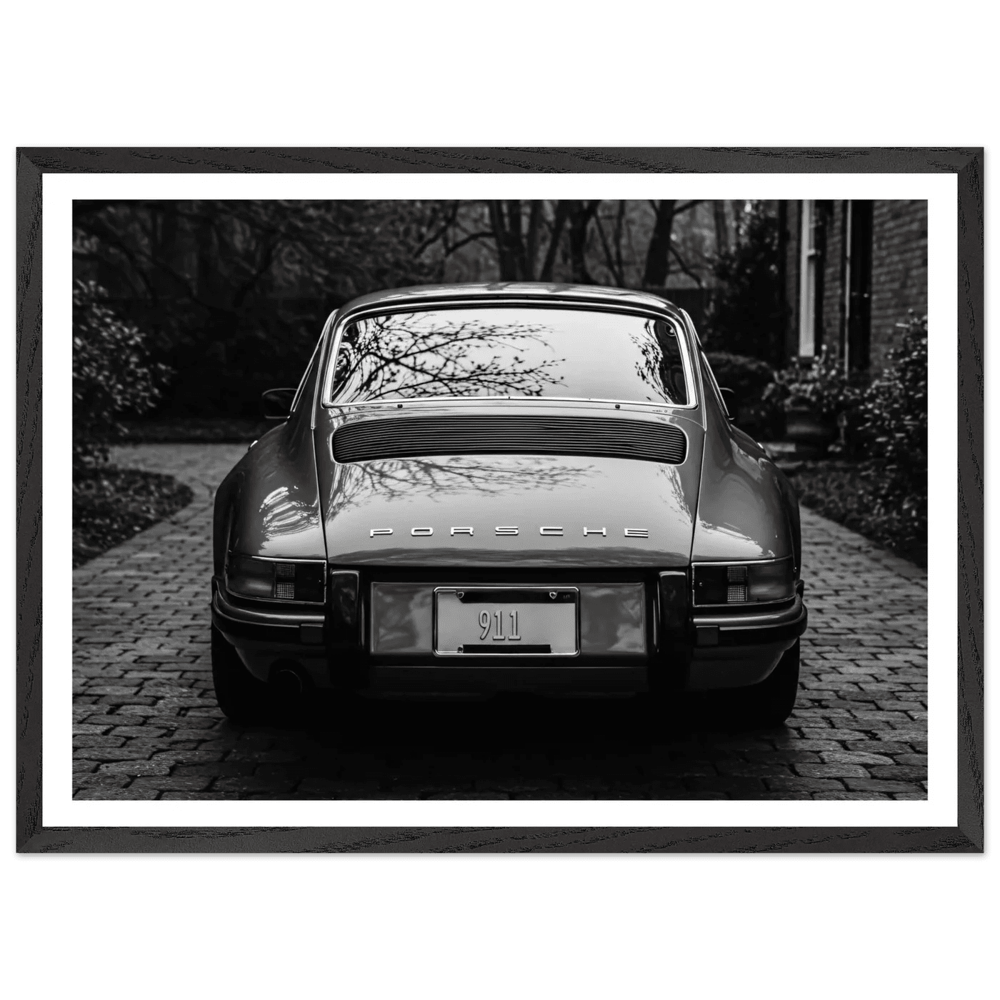 Vintage Porsche 911 Black and White Wall Art - The Trendy Art