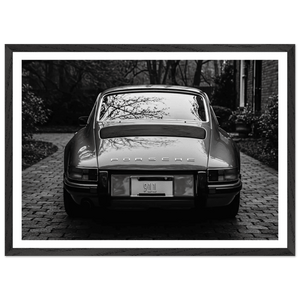 Vintage Porsche 911 Black and White Wall Art - The Trendy Art