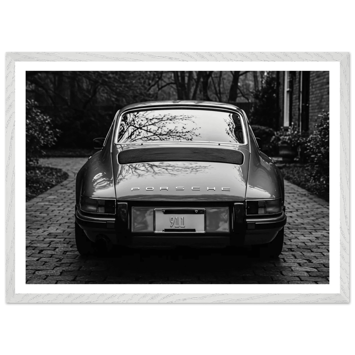 Vintage Porsche 911 Black and White Wall Art - The Trendy Art