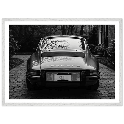 Vintage Porsche 911 Black and White Wall Art - The Trendy Art
