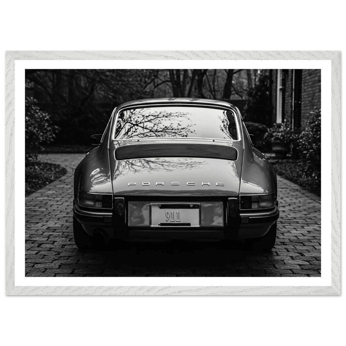 Vintage Porsche 911 Black and White Wall Art - The Trendy Art