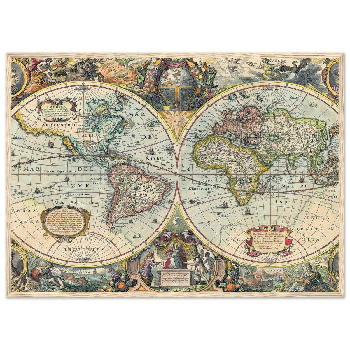 Vintage World Map Wall Art - The Trendy Art