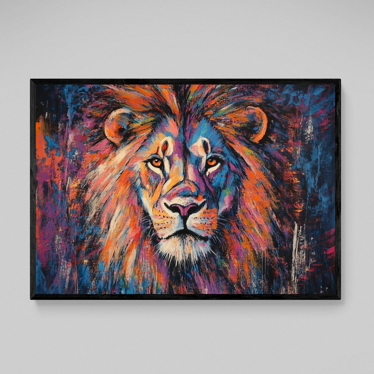 Vivid Lion Canvas Wall Art - The Trendy Art
