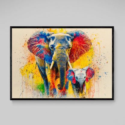 Watercolor Splash Elephant Wall Art - The Trendy Art