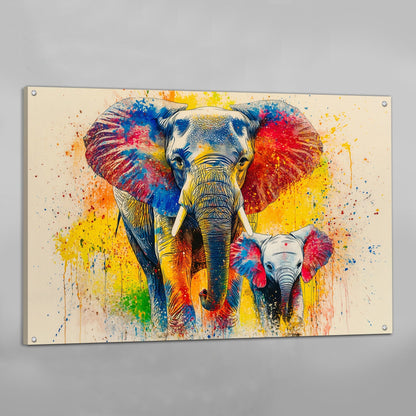 Watercolor Splash Elephant Wall Art - The Trendy Art