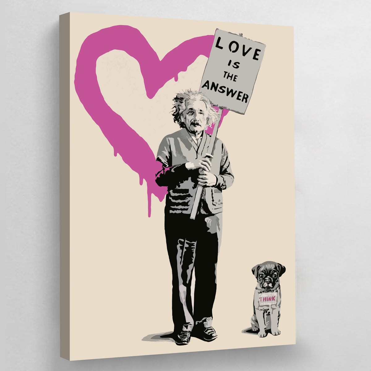 Banksy Einstein Love is the Answer - The Trendy Art
