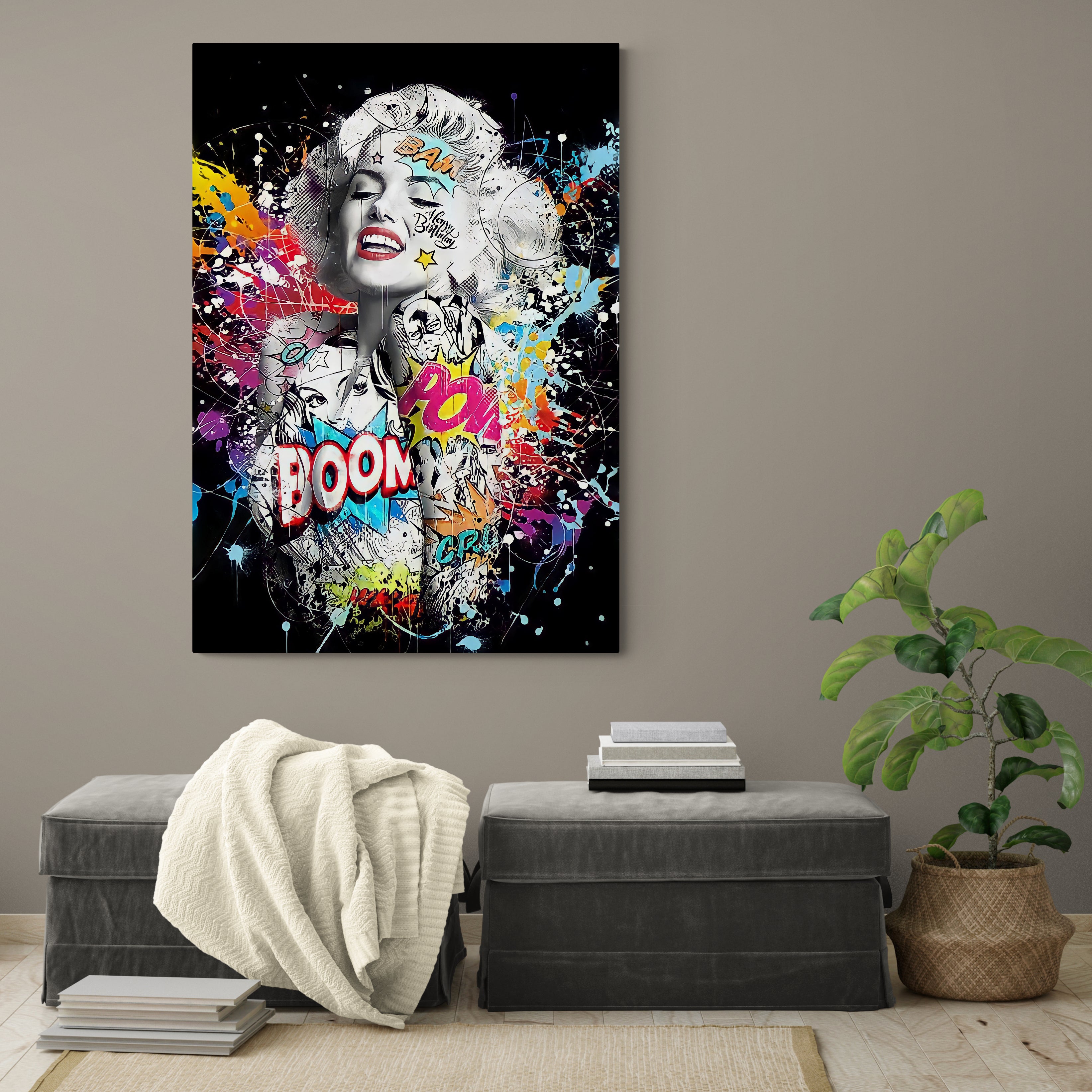 luchthaven Tropisch Lief Marilyn Monroe Canvas Wall Art | The Trendy Art