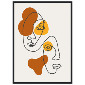 Abstract Face Simple Rustic Abstract Faces Minimalist Wall Art | The Trendy Art