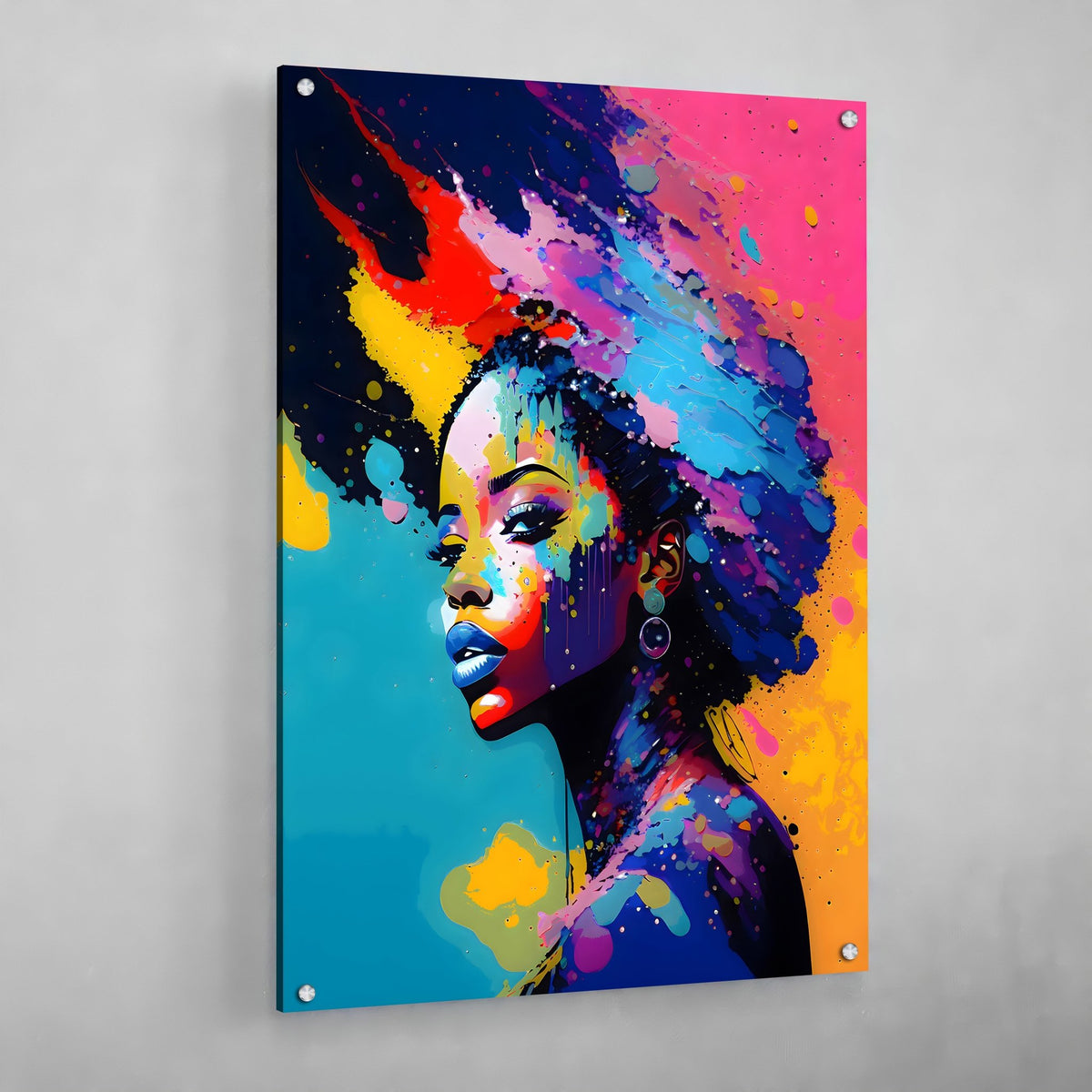 Afro Woman Wall Art - The Trendy Art