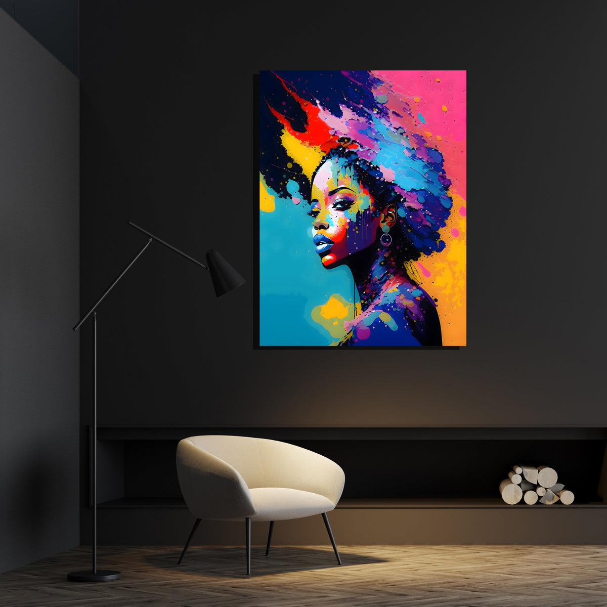 Afro Woman Wall Art - The Trendy Art