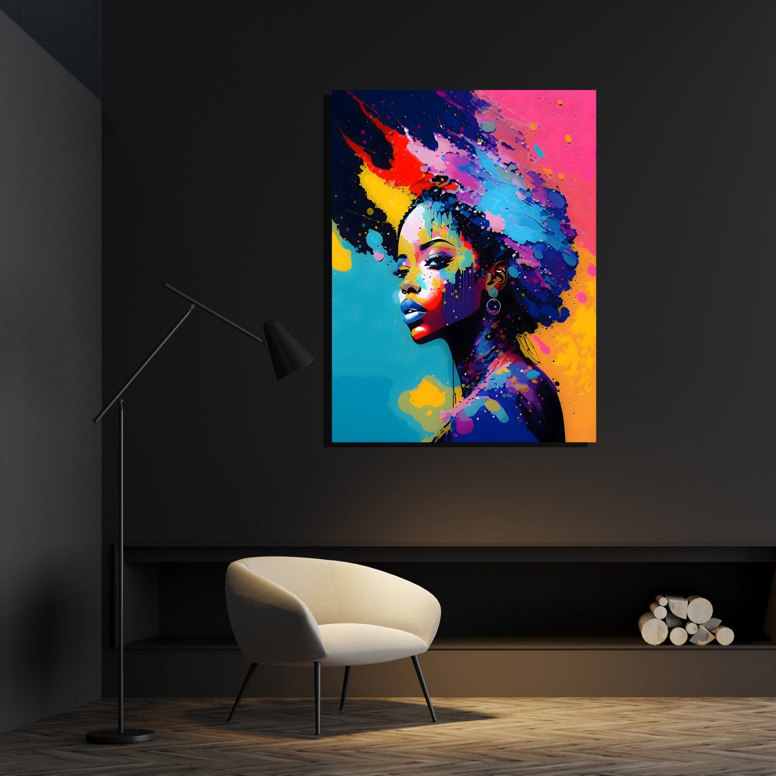 Afro Woman Wall Art - The Trendy Art