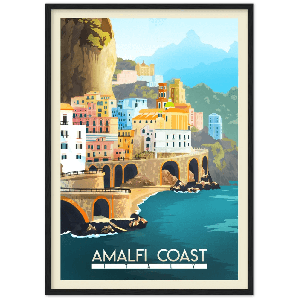 Amalfi Coast Retro Wall Art - The Trendy Art