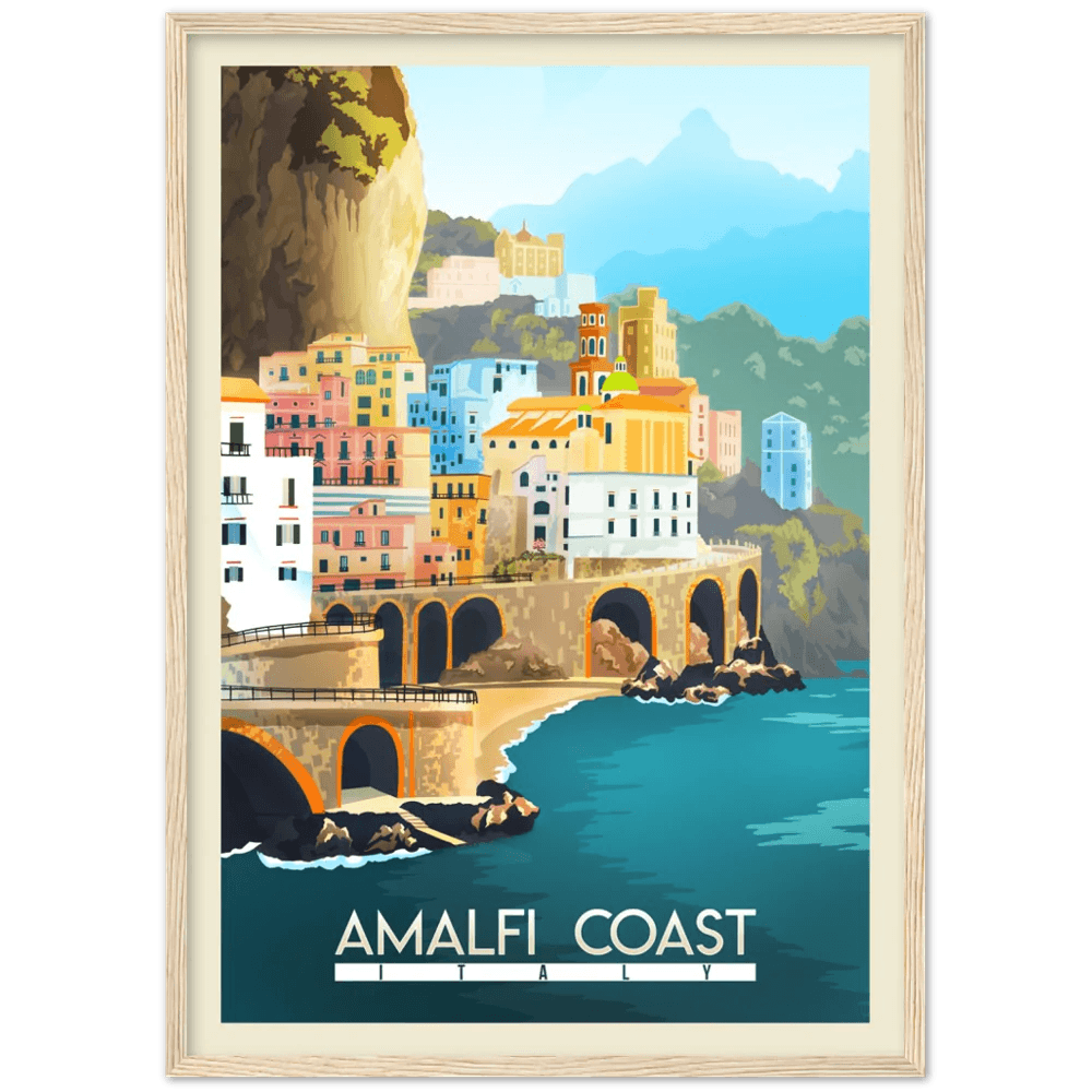 Amalfi Coast Retro Wall Art - The Trendy Art