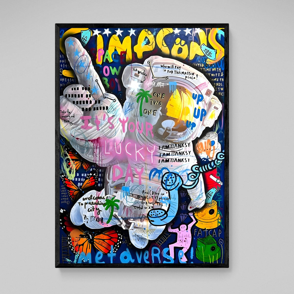 Astronaut Graffiti Wall Art - The Trendy Art