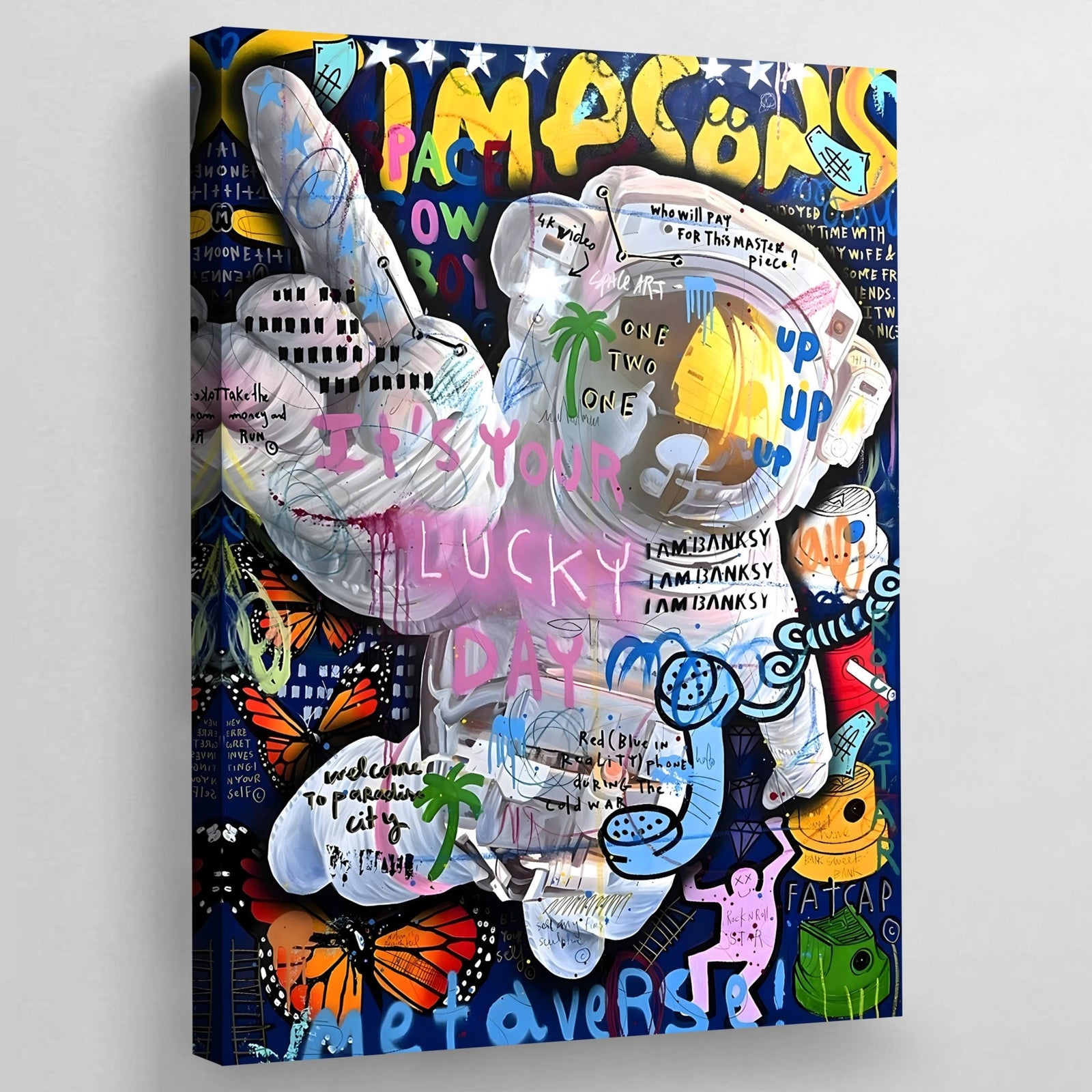 Astronaut Graffiti Wall Art - The Trendy Art