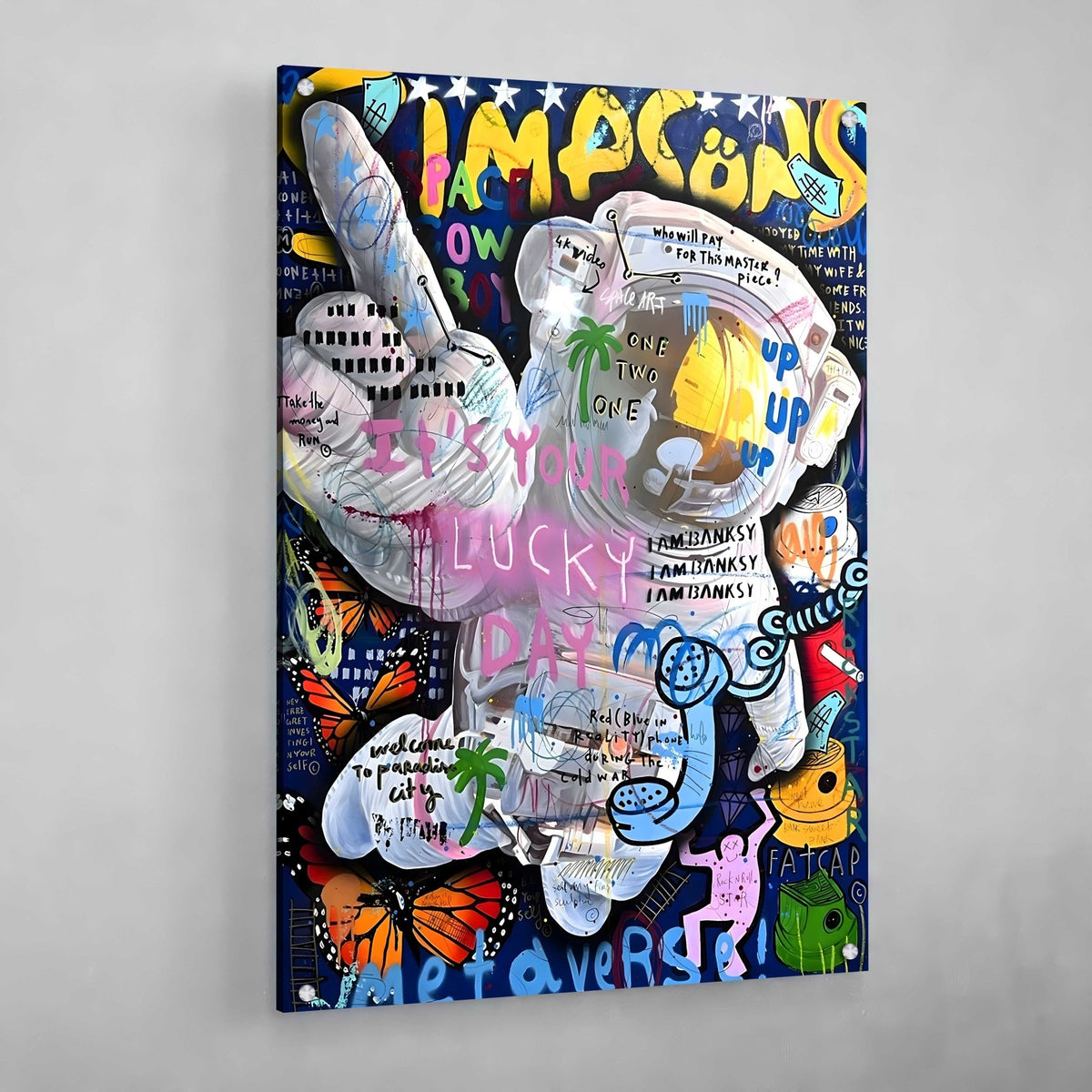 Astronaut Graffiti Wall Art - The Trendy Art