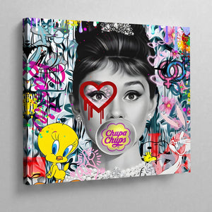 Audrey Hepburn Pop Art Canvas - The Trendy Art