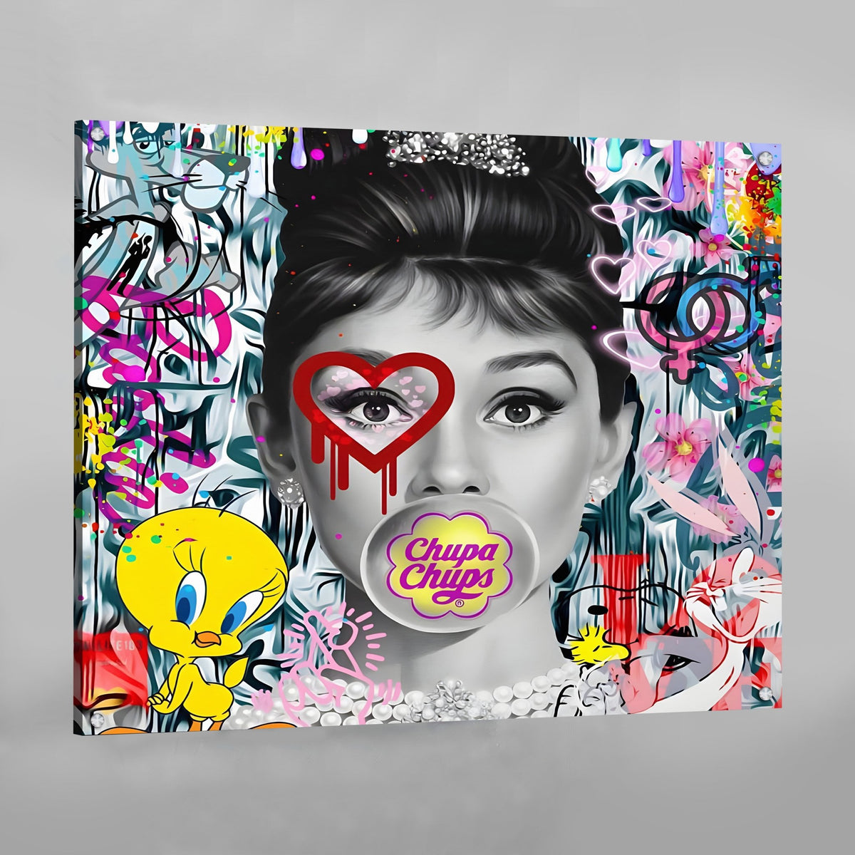 Audrey Hepburn Pop Art Canvas - The Trendy Art