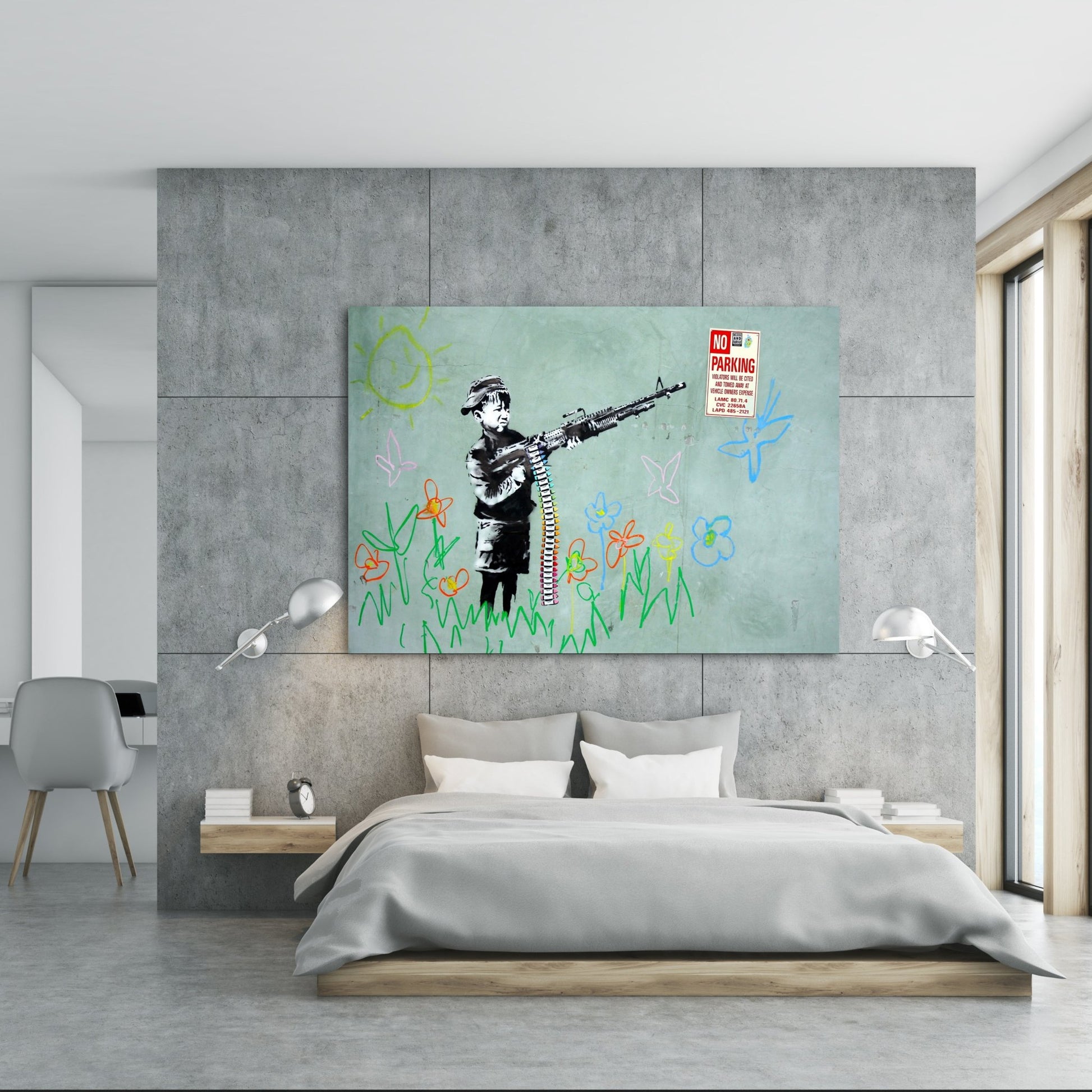 Banksy Boy With Gun - The Trendy Art