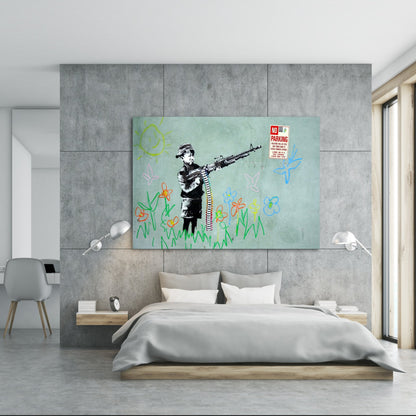 Banksy Boy With Gun - The Trendy Art