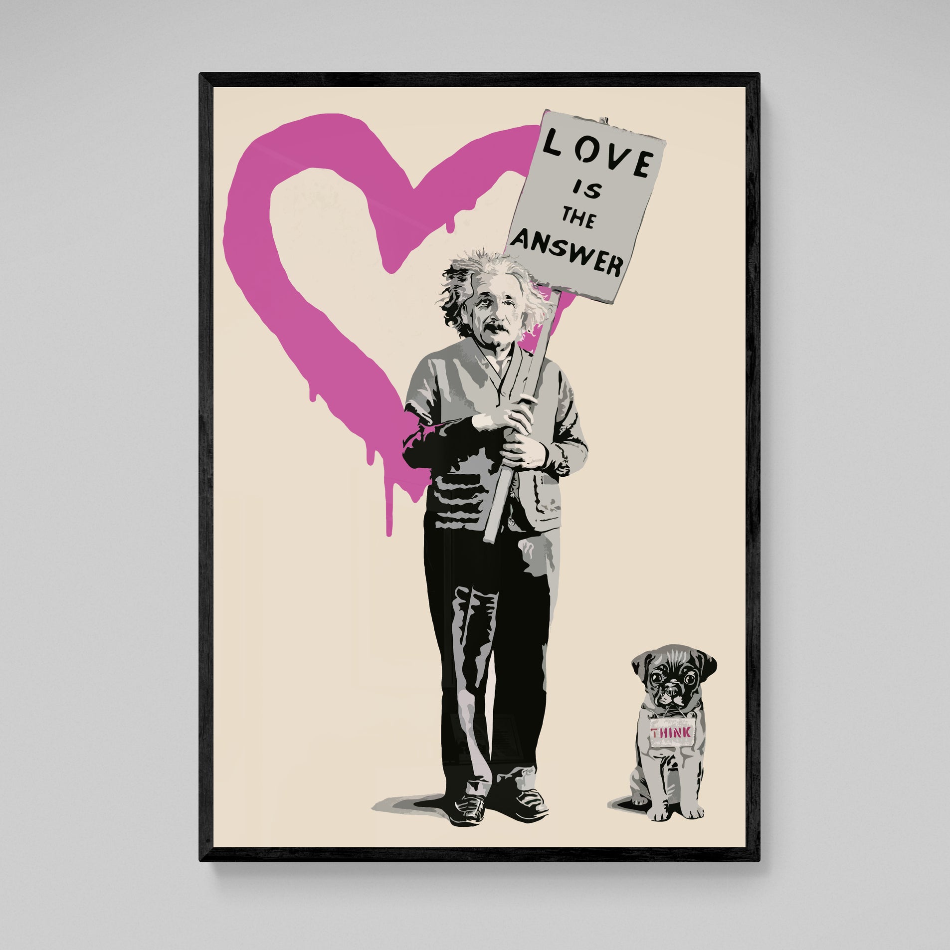 Banksy Einstein Love is the Answer | The Trendy Art