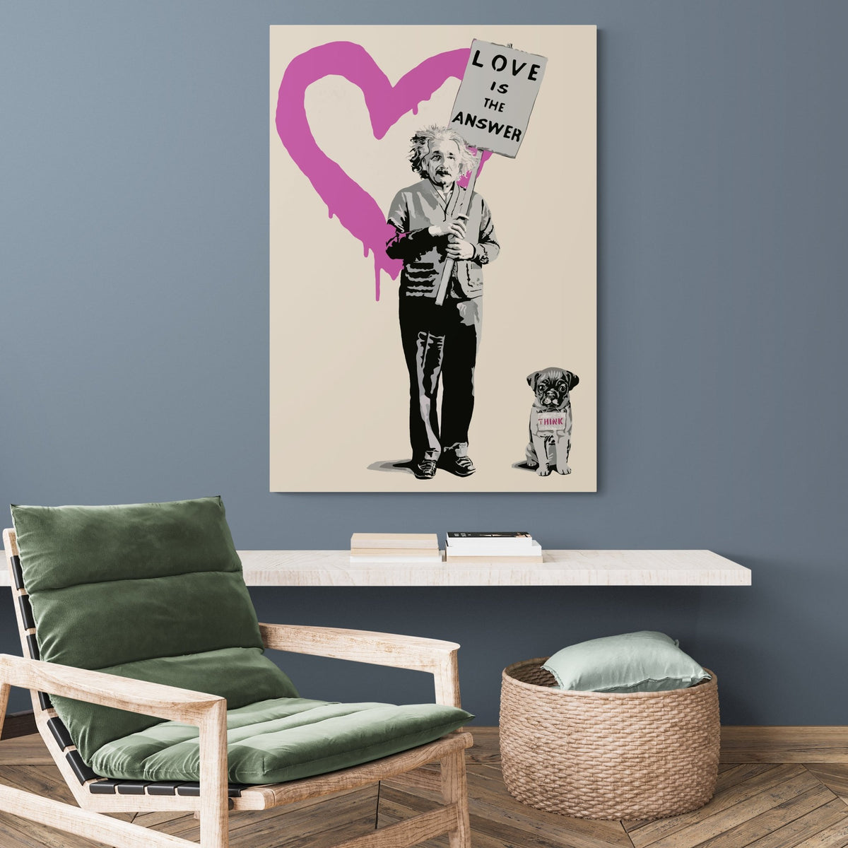 Banksy Einstein Love is the Answer - The Trendy Art