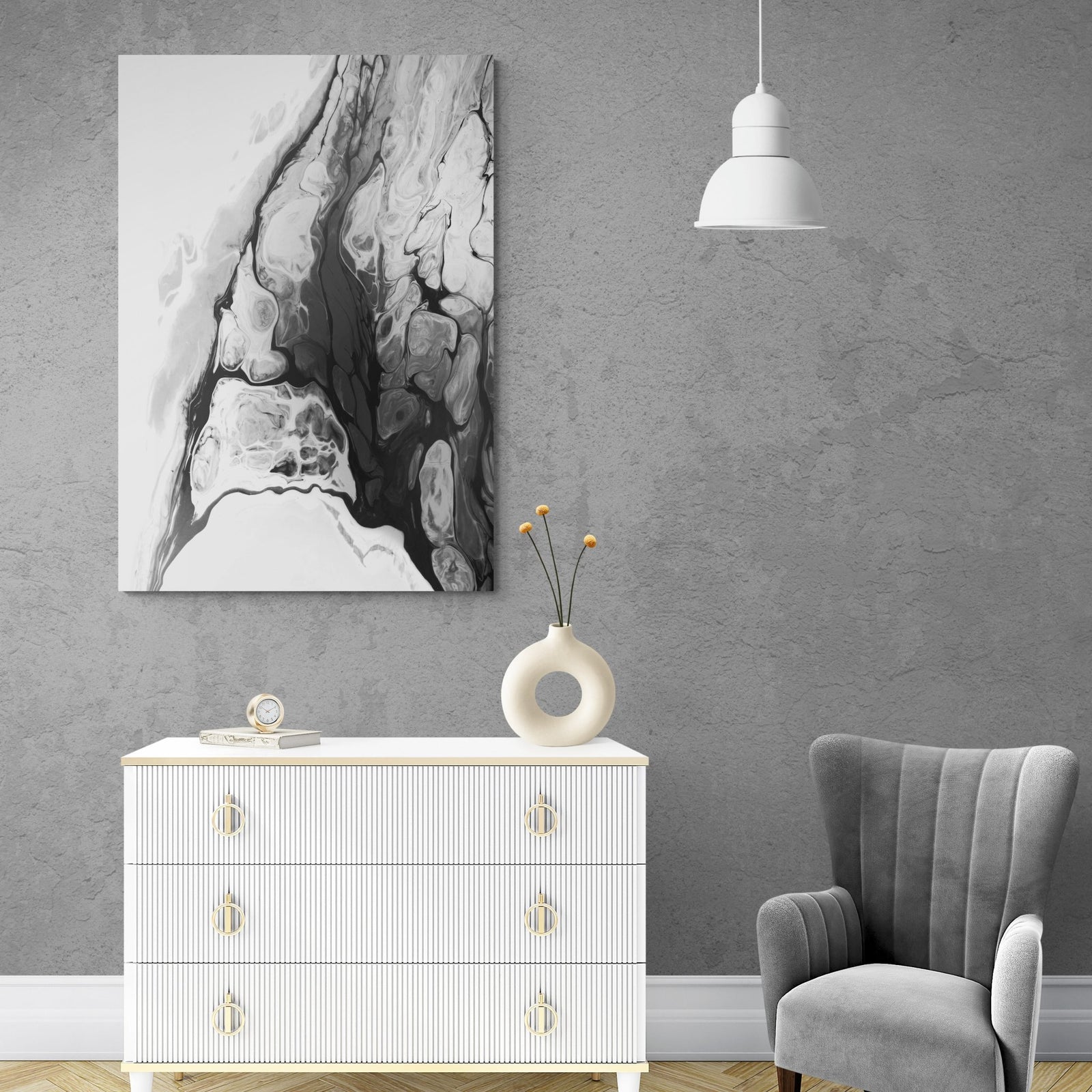 Black Marble Wall Art - The Trendy Art