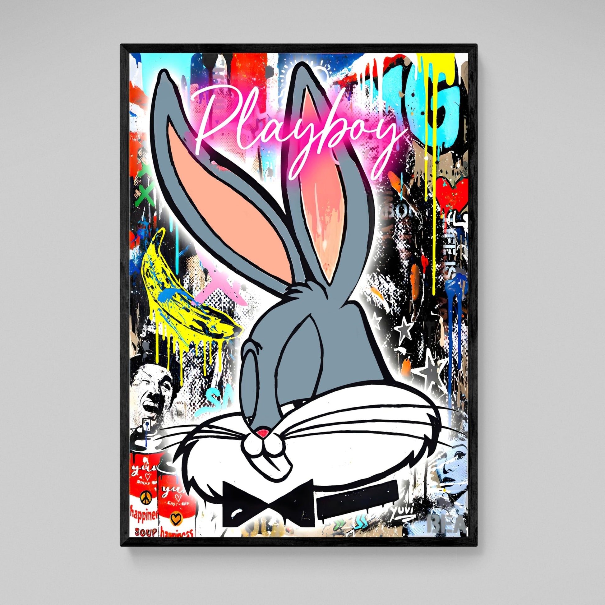 Bunny Graffiti Wall Art - The Trendy Art