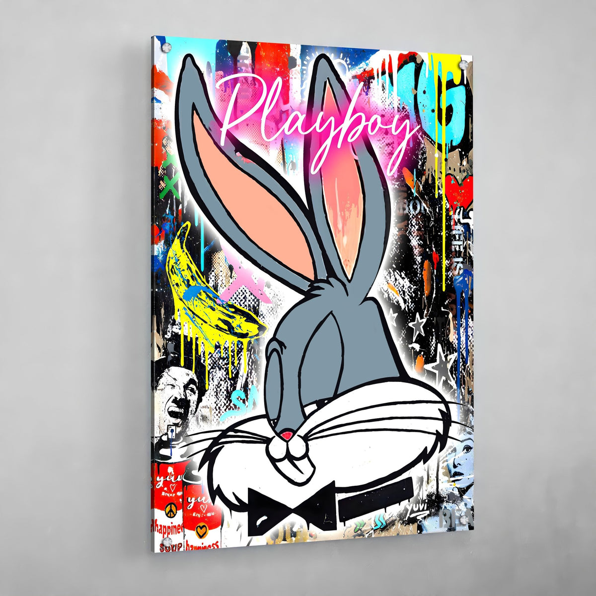 Bunny Graffiti Wall Art - The Trendy Art