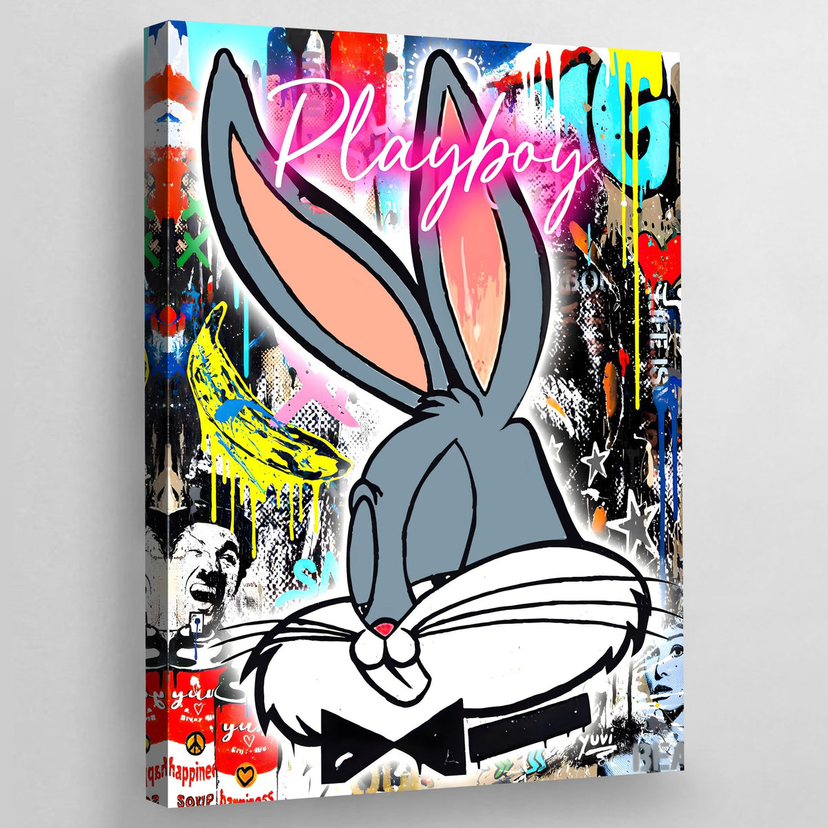 Bunny Graffiti Wall Art - The Trendy Art