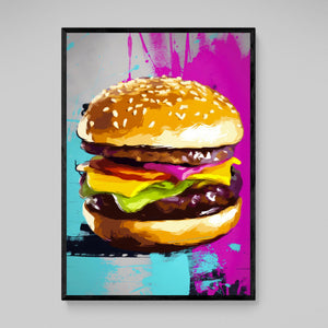 Burger Pop Art Canvas - The Trendy Art