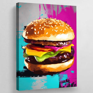 Burger Pop Art Canvas - The Trendy Art