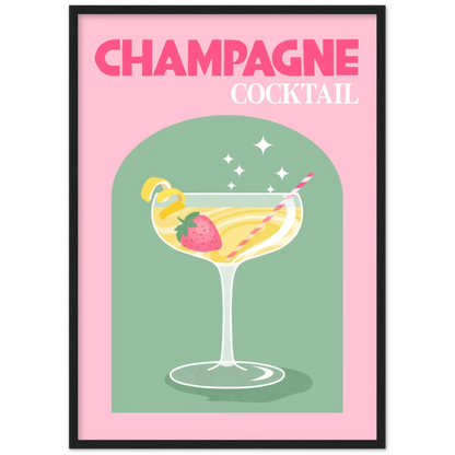 Champagne Cocktail Retro Wall Art - The Trendy Art