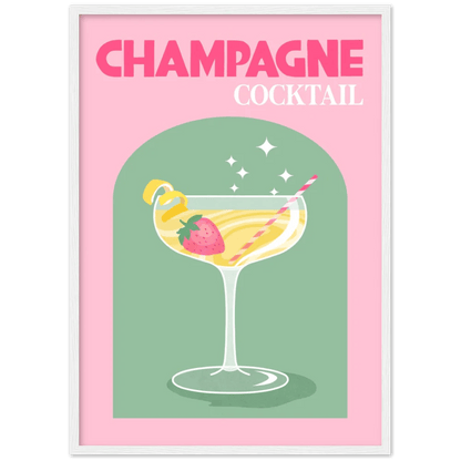 Champagne Cocktail Retro Wall Art - The Trendy Art