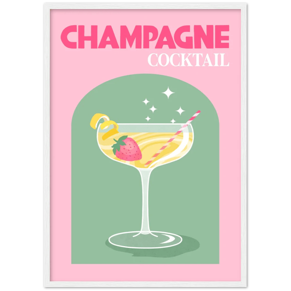 Champagne Cocktail Retro Wall Art - The Trendy Art