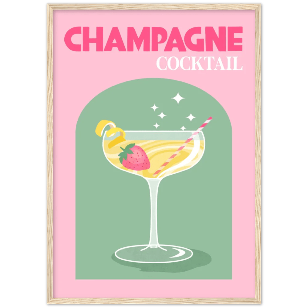 Champagne Cocktail Retro Wall Art - The Trendy Art