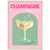 Champagne Cocktail Retro Wall Art - The Trendy Art