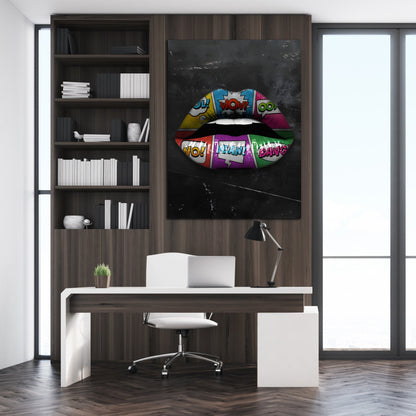 Comic Lips Wall Art - The Trendy Art