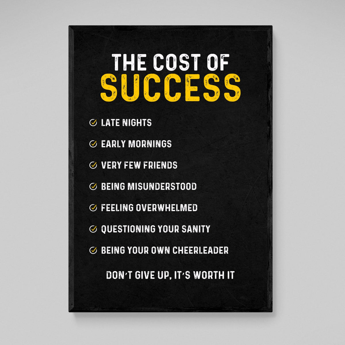 Cost Of Success Wall Art - The Trendy Art