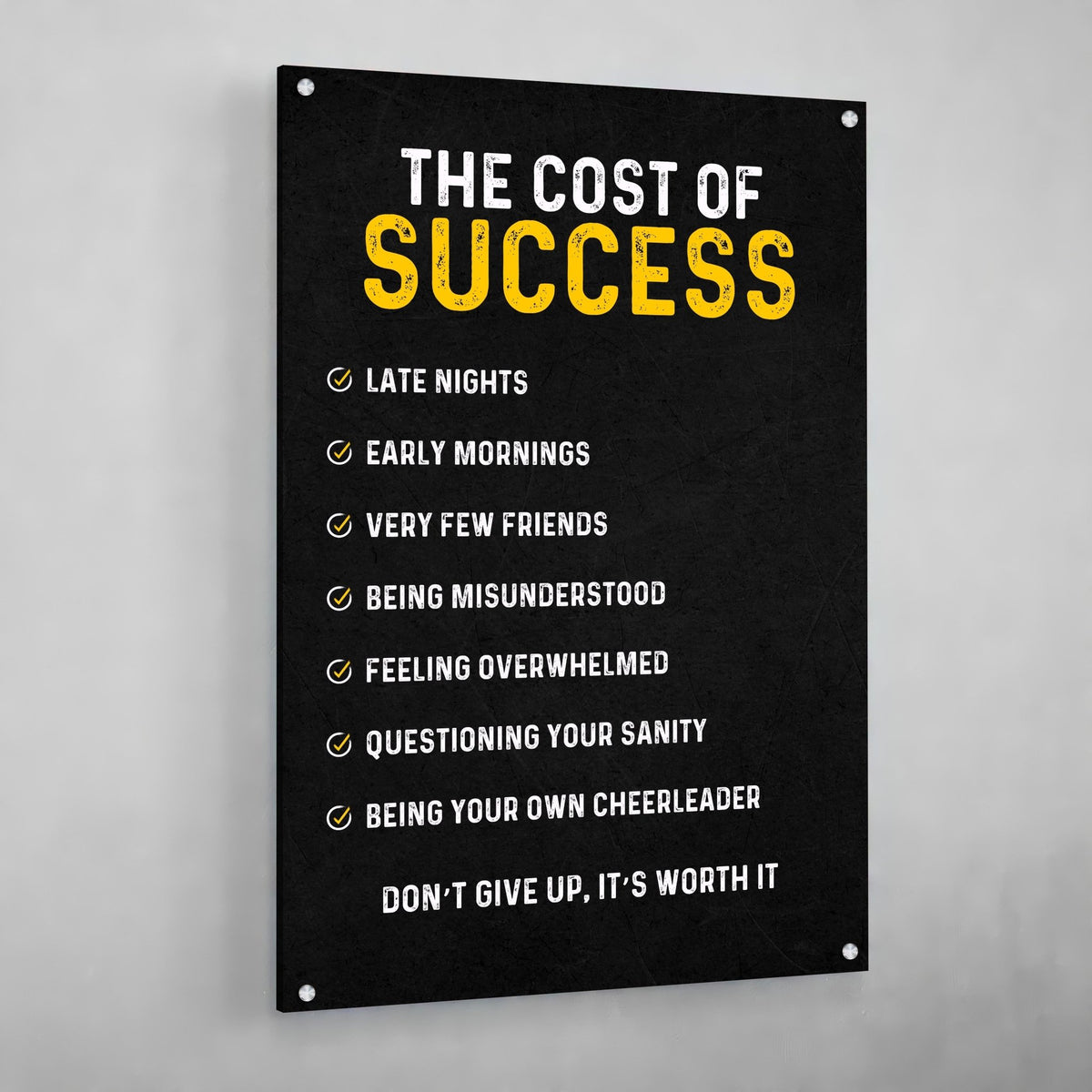 Cost Of Success Wall Art - The Trendy Art