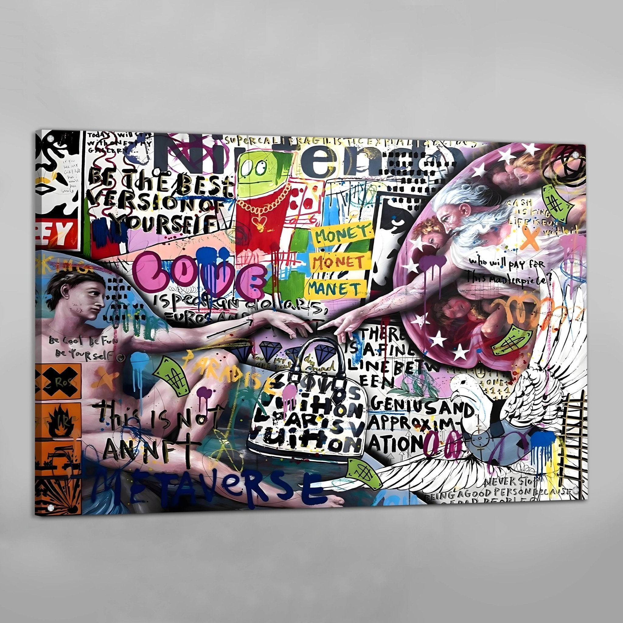 Creation Of Adam Graffiti Wall Art | The Trendy Art