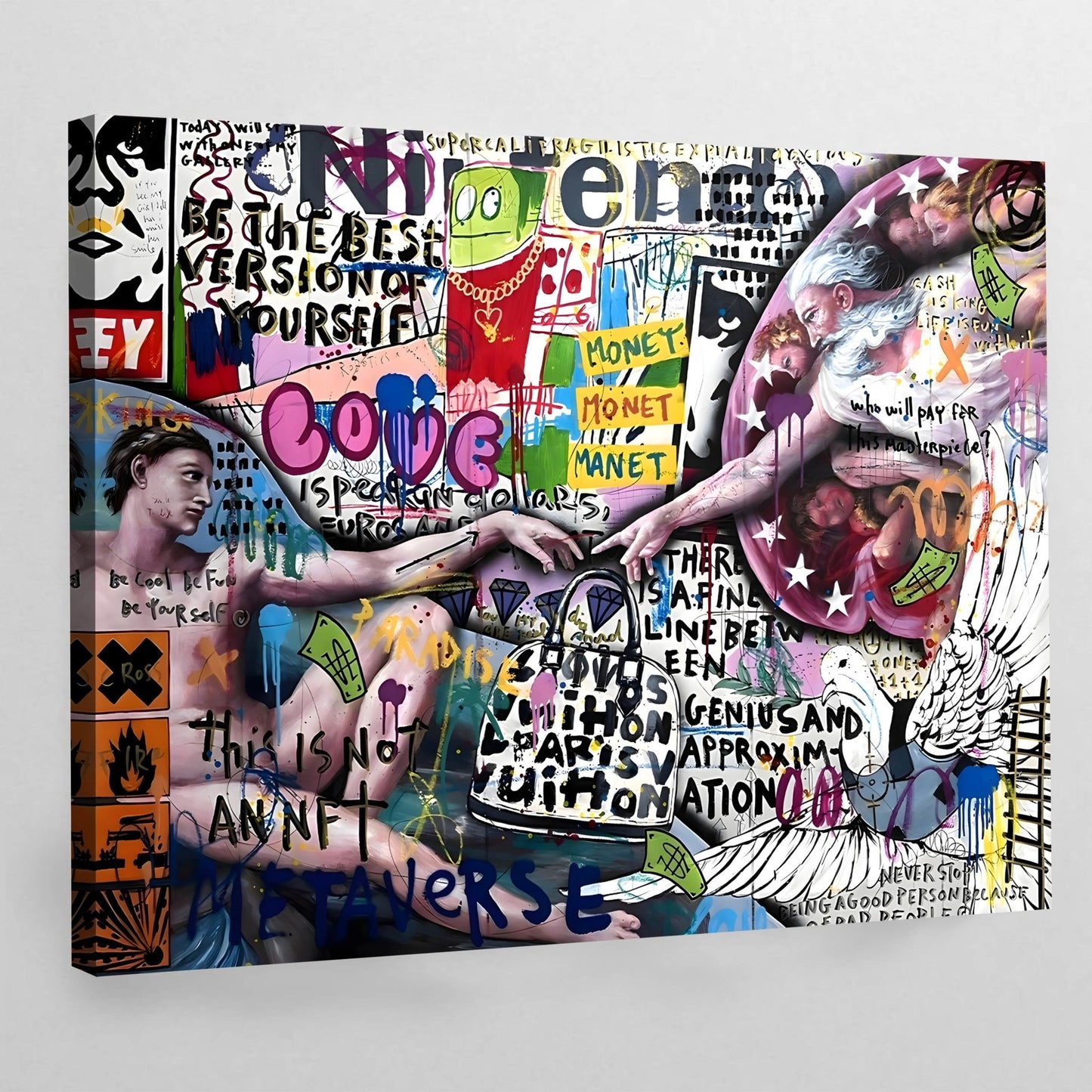 Creation Of Adam Graffiti Wall Art - The Trendy Art