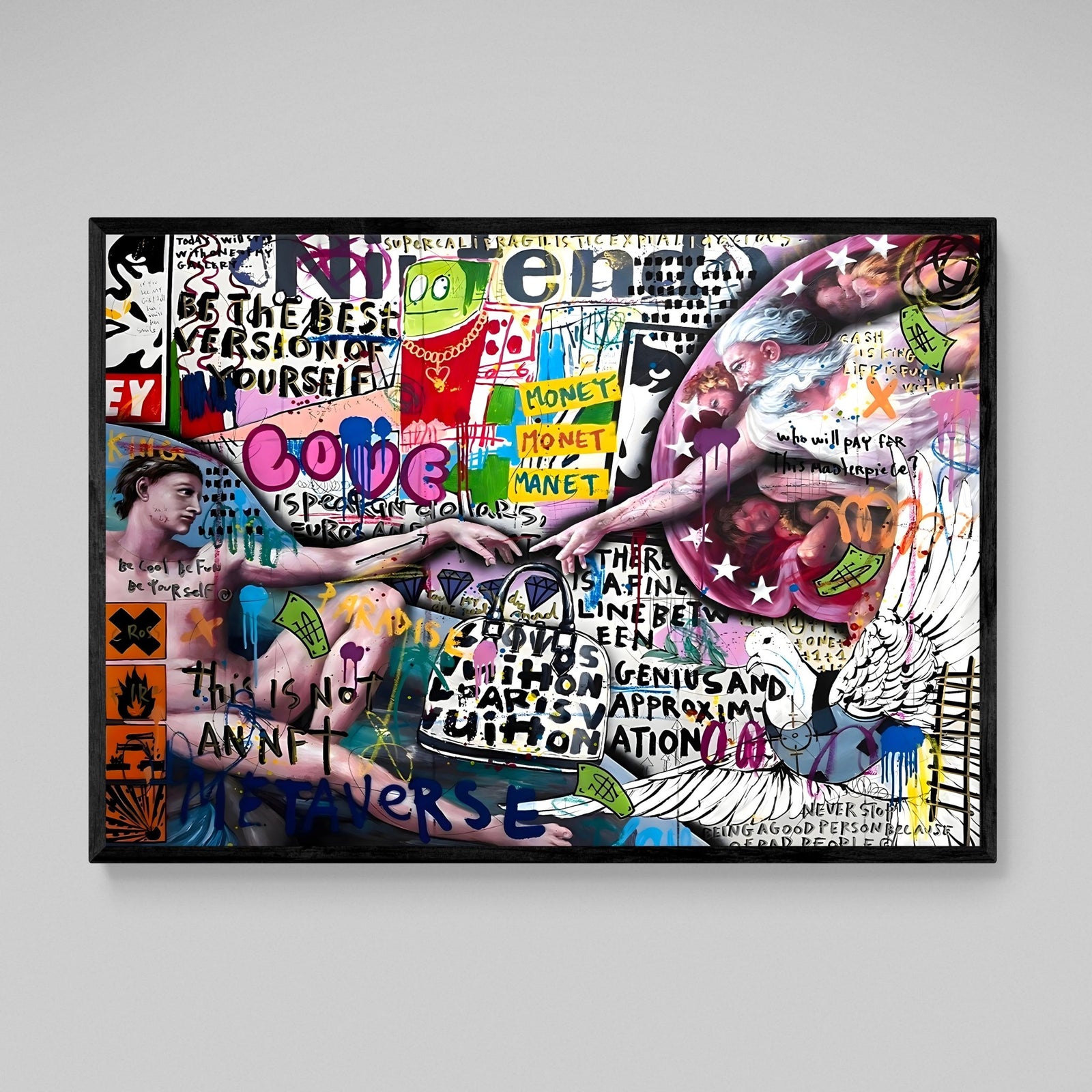 Creation Of Adam Graffiti Wall Art - The Trendy Art