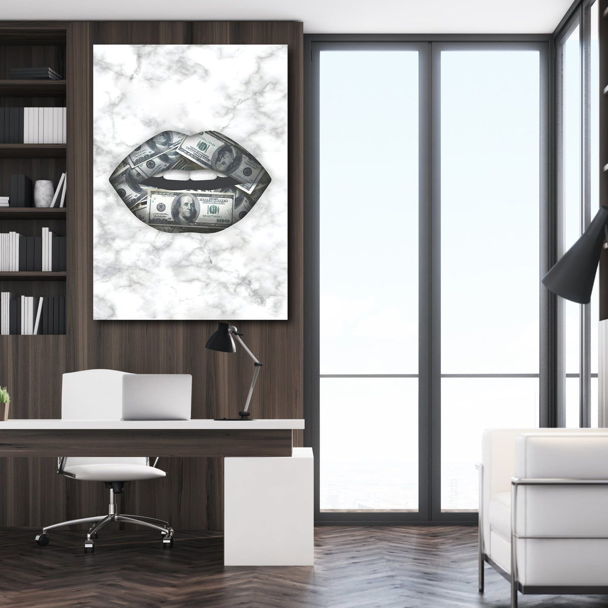 Dollar Bill Lips Wall Art - The Trendy Art