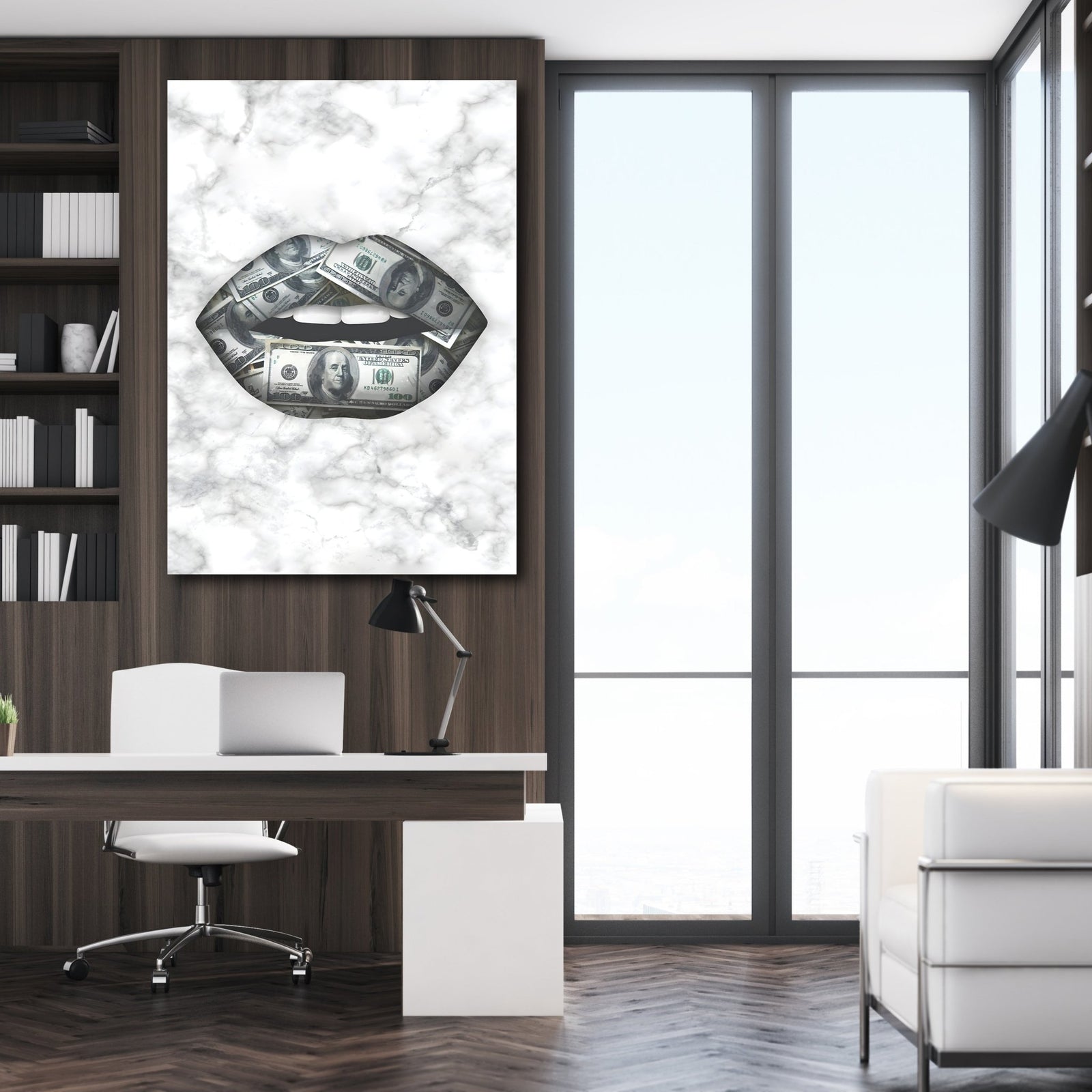 Dollar Bill Lips Wall Art - The Trendy Art